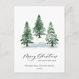 Elegante Pine Tree Weihnachten Corporate Gruß Postkarte