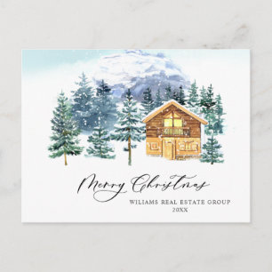 Elegante Pine Tree Weihnachten Corporate Gruß Postkarte