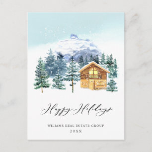 Elegante Pine Tree Weihnachten Corporate Gruß Postkarte