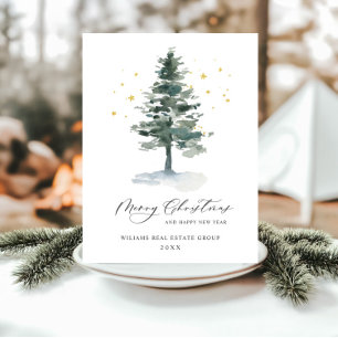 Elegante Pine Tree Weihnachten Corporate Gruß Postkarte