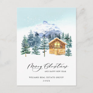 Elegante Pine Tree Weihnachten Corporate Gruß Postkarte