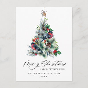 Elegante Pine Tree Weihnachten Corporate Gruß Postkarte