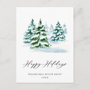 Elegante Pine Tree Weihnachten Corporate Gruß Postkarte