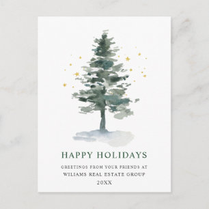 Elegante Pine Tree Weihnachten Corporate Gruß Postkarte