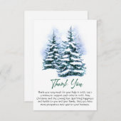 Elegante Pine Tree Weihnachten Corporate Holiday Dankeskarte (Vorne/Hinten)