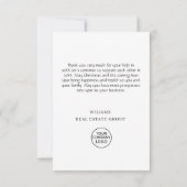 Elegante Pine Tree Weihnachten Corporate Holiday Dankeskarte (Rückseite)