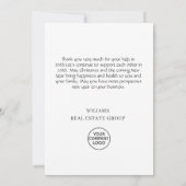 Elegante Pine Tree Weihnachten Corporate Holiday Dankeskarte (Rückseite)