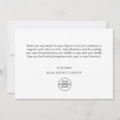 Elegante Pine Tree Weihnachten Corporate Holiday Dankeskarte (Rückseite)