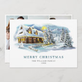 Elegante Pine Tree Weihnachten Gruß 3 Foto (Vorne/Hinten)