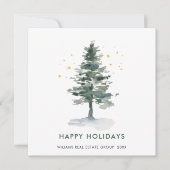 Elegante Pine Tree Weihnachten Gruß Unternehmen (Vorderseite)