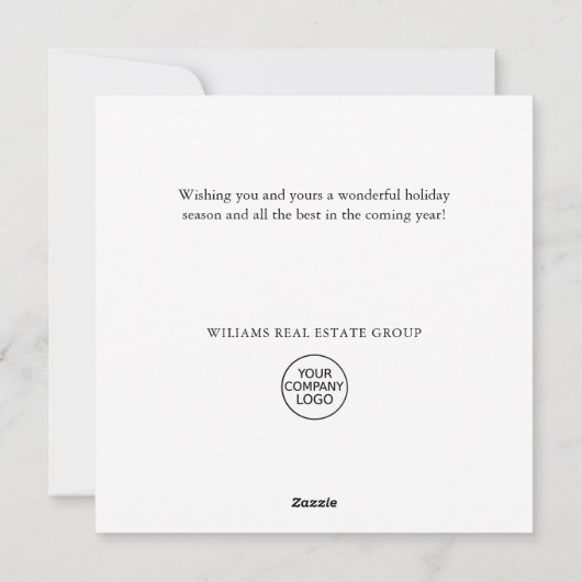 Elegante Pine Tree Weihnachten Gruß Unternehmen (Rückseite)