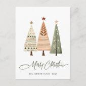 Elegante Pine Tree Weihnachten Postkarte (Vorderseite)