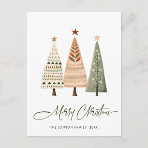 Elegante Pine Tree Weihnachten Postkarte