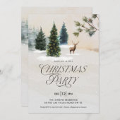 Elegante Pine Tree Weihnachts-Party Einladung (Vorne/Hinten)
