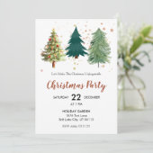 Elegante Pine Tree Weihnachts-Party Einladung (Stehend Vorderseite)