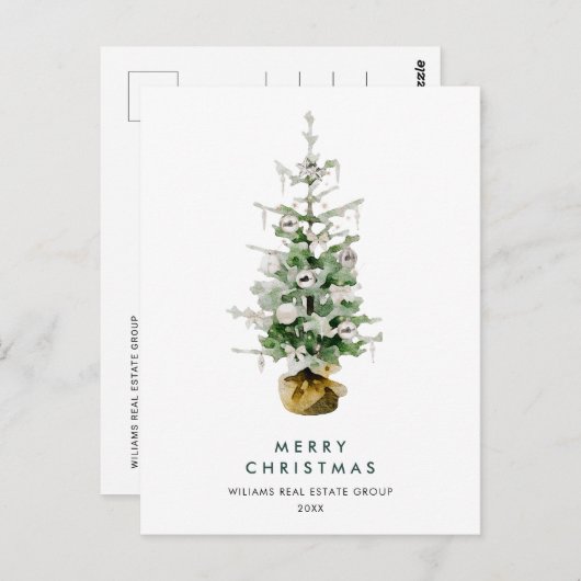 Elegante Pine Tree Weihnachtsfeiertage Postkarte (Vorne/Hinten)