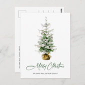 Elegante Pine Tree Weihnachtsfeiertage Postkarte (Vorne/Hinten)