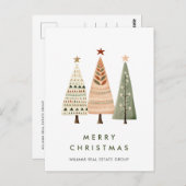 Elegante Pine Tree Weihnachtsfeiertage Postkarte (Vorne/Hinten)