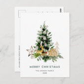 Elegante Pine Tree Weihnachtsfeiertage Postkarte (Vorne/Hinten)