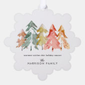 Elegante Pine Trees Frische Pasta machen Ornament Karte (Rückseite)