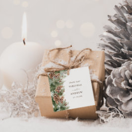 Elegante Pine Wedding Geschenkanhänger