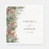 Elegante Pine Wedding Serviette (Vorderseite)