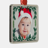 Elegante Pine Wreath Gerahmtes Foto Ornament Obeli (Rechts)