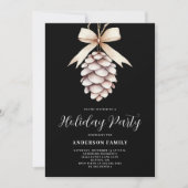 Elegante Pinecone Weihnachtsfeier Einladung (Vorderseite)