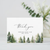 Elegante Pinienbäume Brautparty vielen Dank Karte (Stehend Vorderseite)