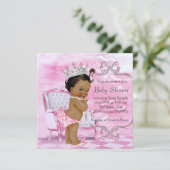 Elegante Pink African American Baby Shower Einladung (Stehend Vorderseite)