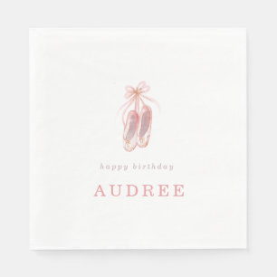 Elegante Pink Ballerina Shoes Geburtstagsparty Serviette