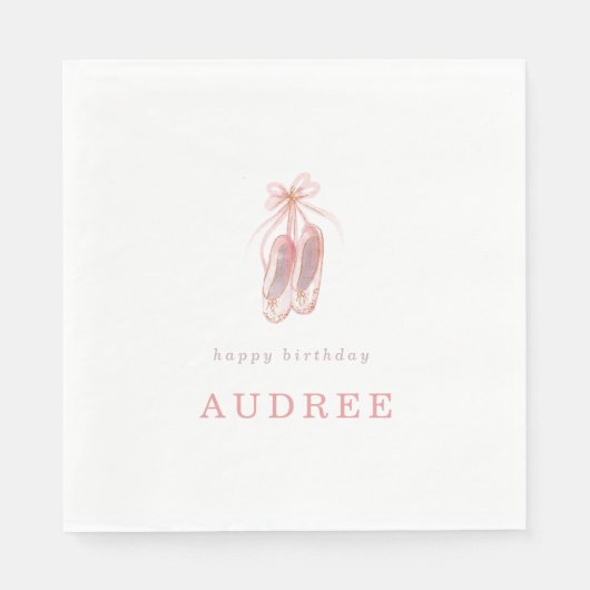 Elegante Pink Ballerina Shoes Geburtstagsparty Serviette (Vorderseite)