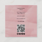 Elegante Pink Black Script 3 Foto Make-up Quadratische Visitenkarte (Rückseite)