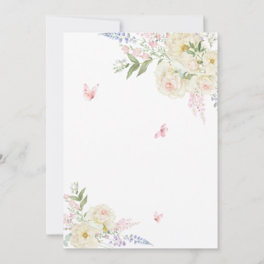 Elegante Pink Bow Baby Brunch Babydusche Einladung (Rückseite)