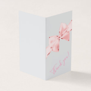 Elegante Pink Bow Baby Dusche Danke Karten