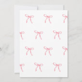 Elegante Pink Bow Baby Dusche Einladung (Rückseite)