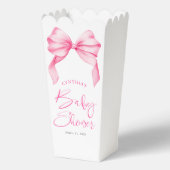 Elegante Pink Bow Baby Dusche Geschenkschachtel (Rückseite)