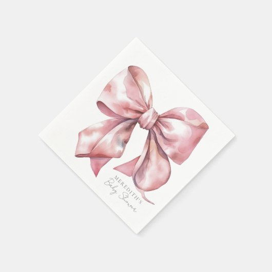 Elegante Pink Bow Baby Dusche Serviette (Ecke)