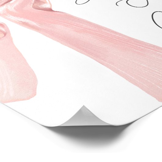 Elegante Pink Bow Babydusche Bücher und Geschenke Poster (Ecke)