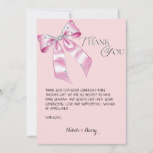 Elegante Pink Bow Coquette Babydusche vielen Dank