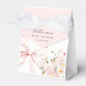 Elegante Pink Bow Floral Baby Dusche Geschenkschachtel (Vorderseite)