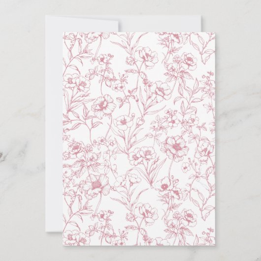 Elegante Pink Bow Girl Baby Dusche Einladung (Rückseite)