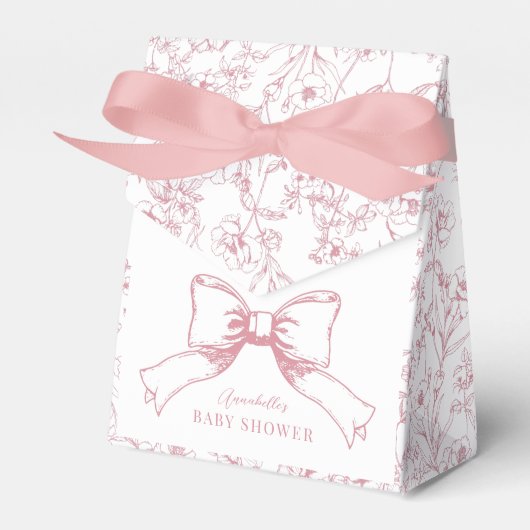Elegante Pink Bow Girl Baby Dusche Geschenkschachtel (Vorderseite)