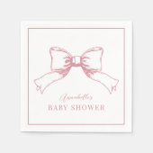 Elegante Pink Bow Girl Baby Dusche Serviette (Vorderseite)