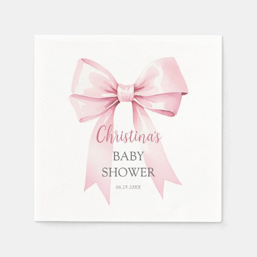 Elegante Pink Bow Girl Baby Dusche Serviette (Vorderseite)