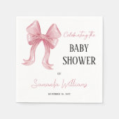 Elegante Pink Bow Girl Baby Dusche Serviette (Vorderseite)
