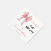Elegante Pink Bow Girl Baby Dusche Serviette (Ecke)
