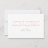 Elegante Pink Bow Girls Baby Shower Dankeskarte (Rückseite)