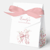 Elegante Pink Bow Pearls Quinceanera Geschenk Geschenkschachtel (Vorderseite)