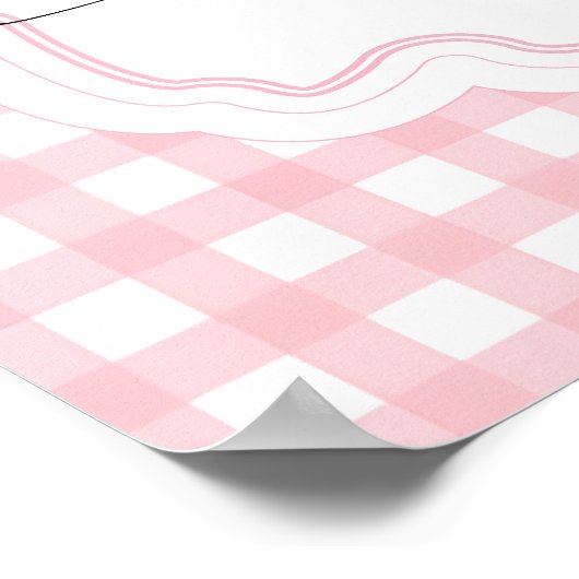 Elegante Pink Bow Pumpkin Baby Dusche Willkommen Poster (Ecke)